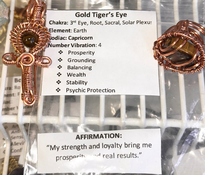 Tiger Eye Ring and Pendant set